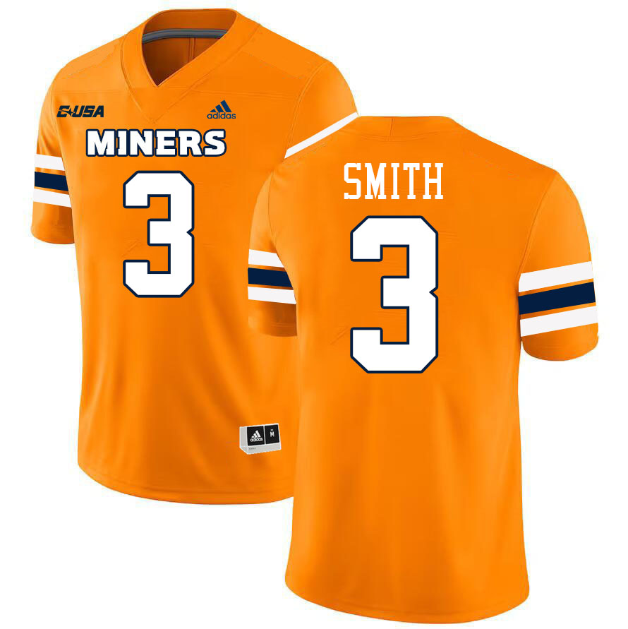 Jaden Smith UTEP Jersey,UTEP Miners #3 Jaden Smith College Football Jersey,Uniforms-Orange